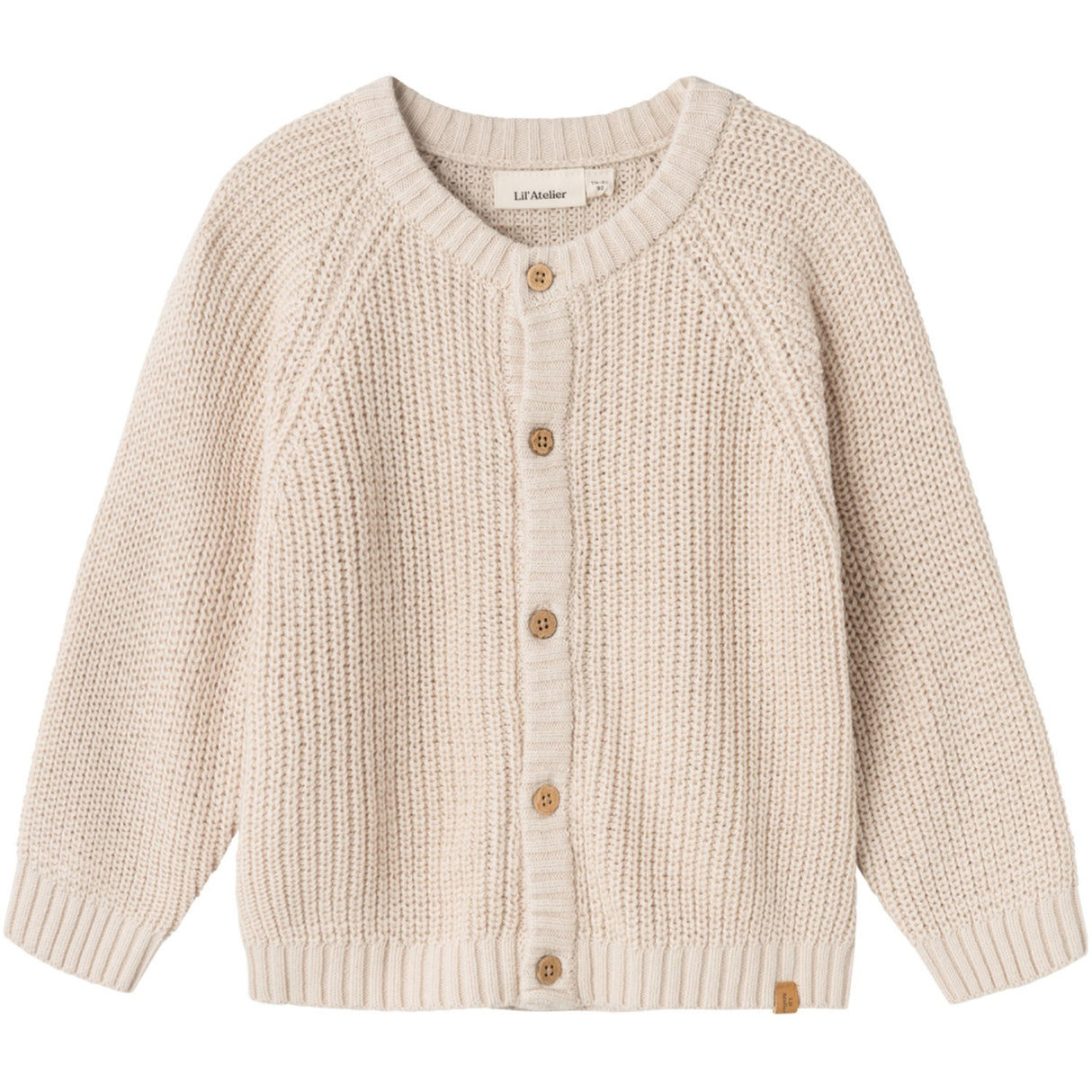 Lil'Atelier Sheer Bliss Emlen Lin Stickad Cardigan Noos