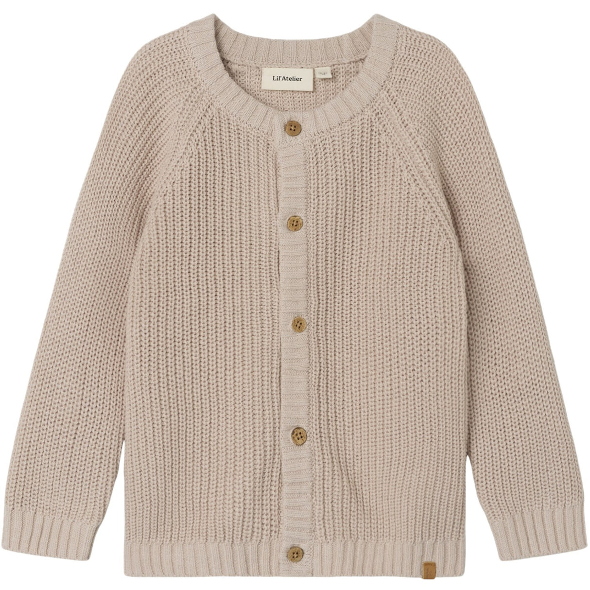 Lil'Atelier Gray Morn Emlen Lin Stickad Cardigan Noos