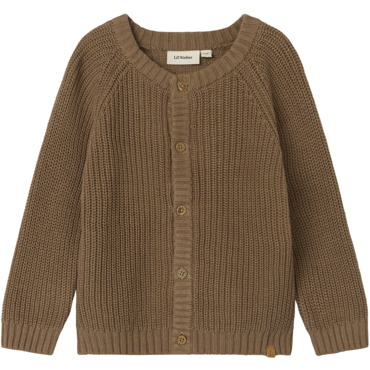Lil'Atelier Sepia Tint Emlen Lin Stickad Cardigan Noos