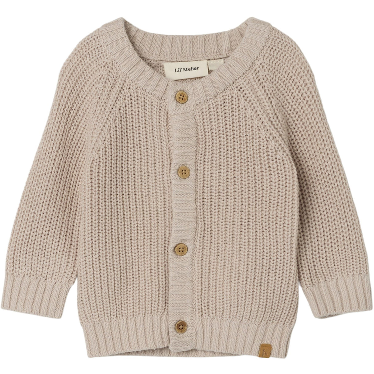 Lil'Atelier Gray Morn Emlen Stickad Cardigan Noos