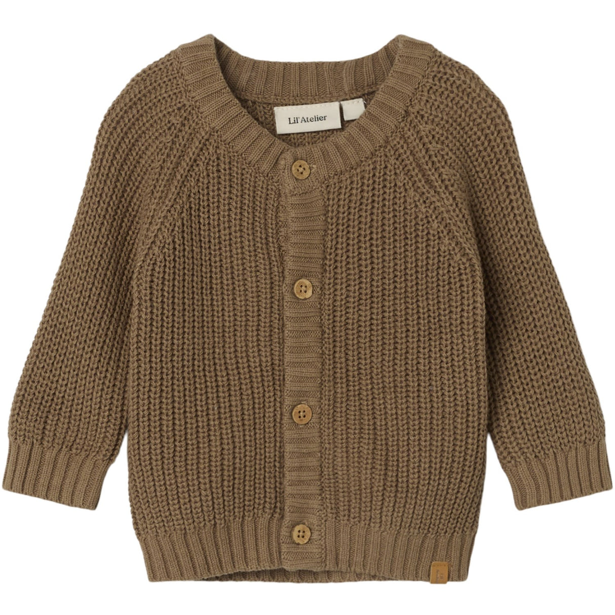 Lil'Atelier Sepia Tint Emlen Stickad Cardigan Noos