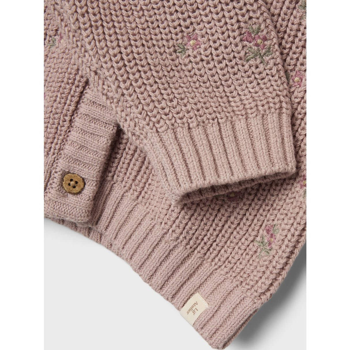 Lil'Atelier Shadow Gray Emlen Embroidery Ao Stickad Cardigan