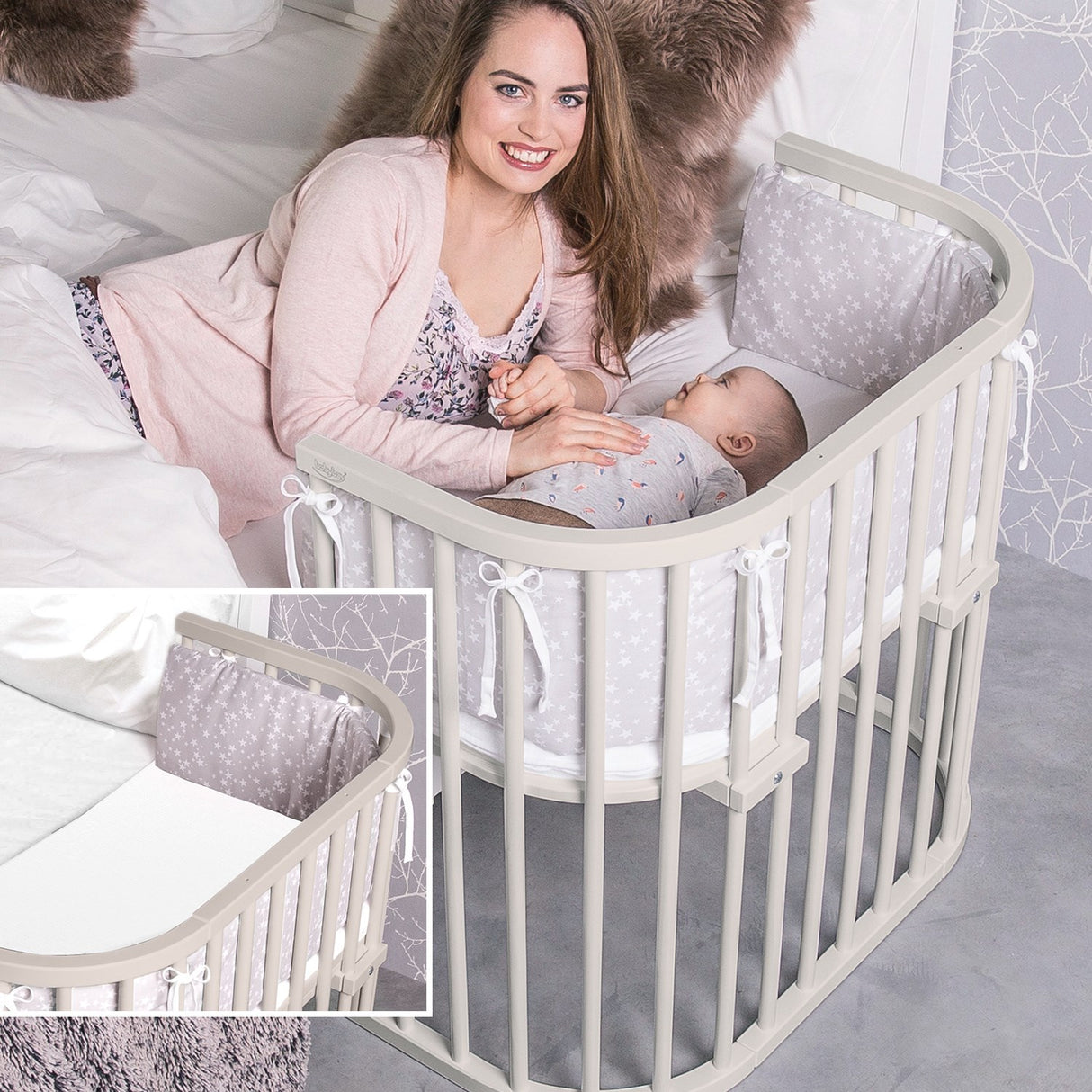 babybay® Beige Varnished Original Co-Sleeper