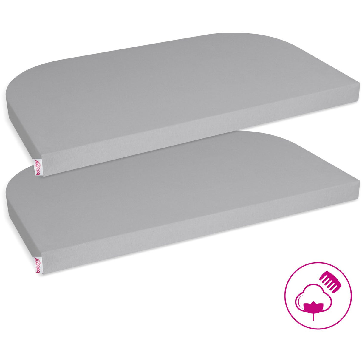 babybay® Grey Jersey Cover Deluxe Ark 2-Pack Boxspring Xxl