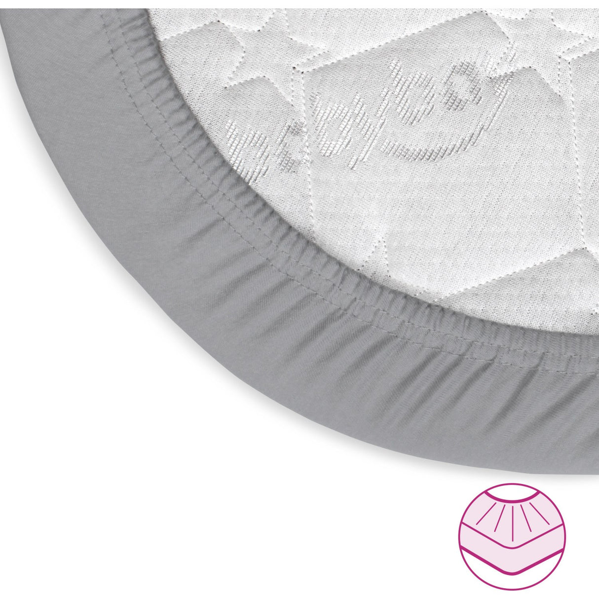 babybay® Grey Jersey Cover Deluxe Ark 2-Pack Boxspring Xxl