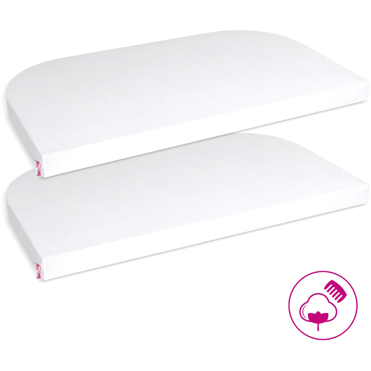 babybay® White Jersey Cover Deluxe Ark 2-Pack Boxspring Xxl