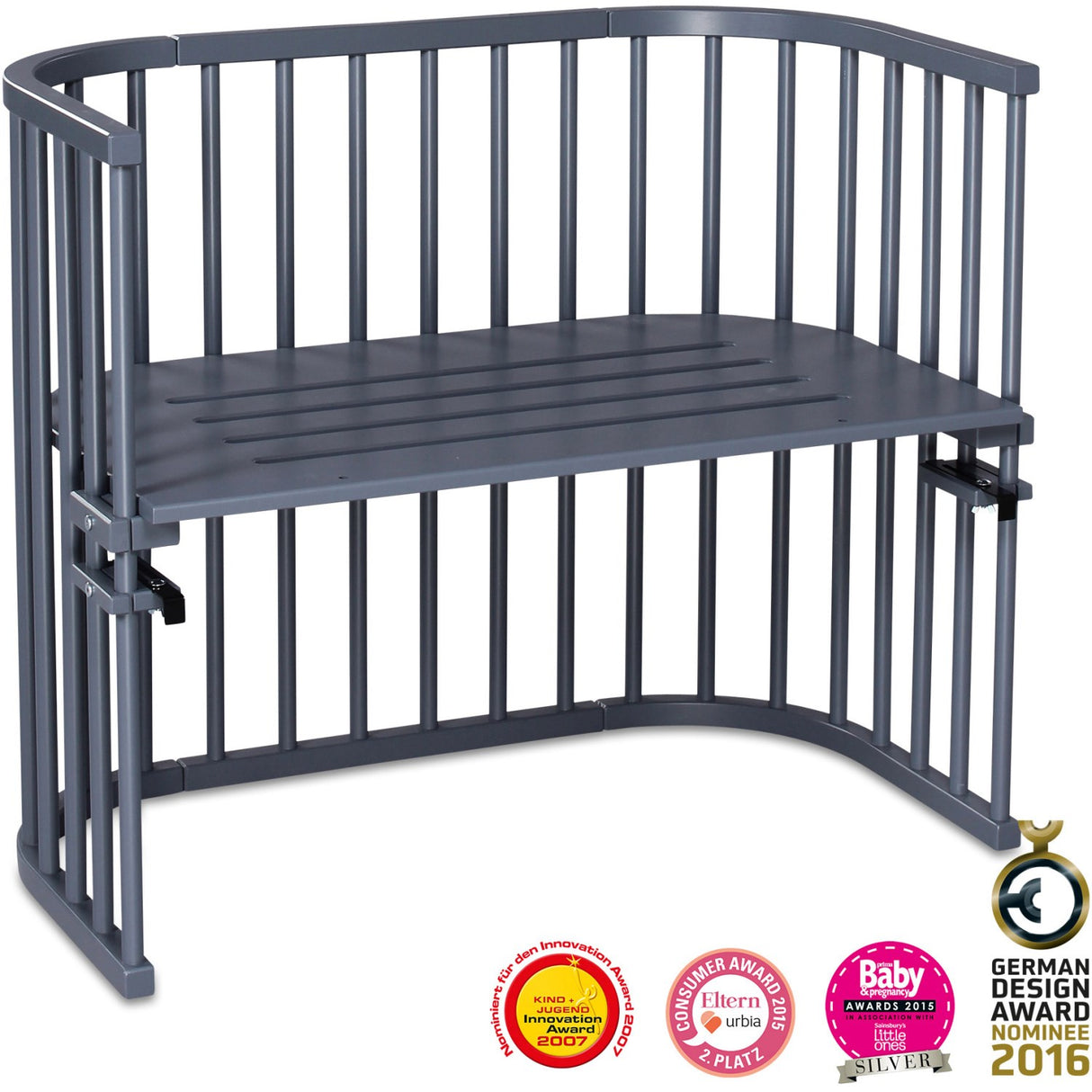 babybay® Grey Varnished Maxi Co-Sleeper