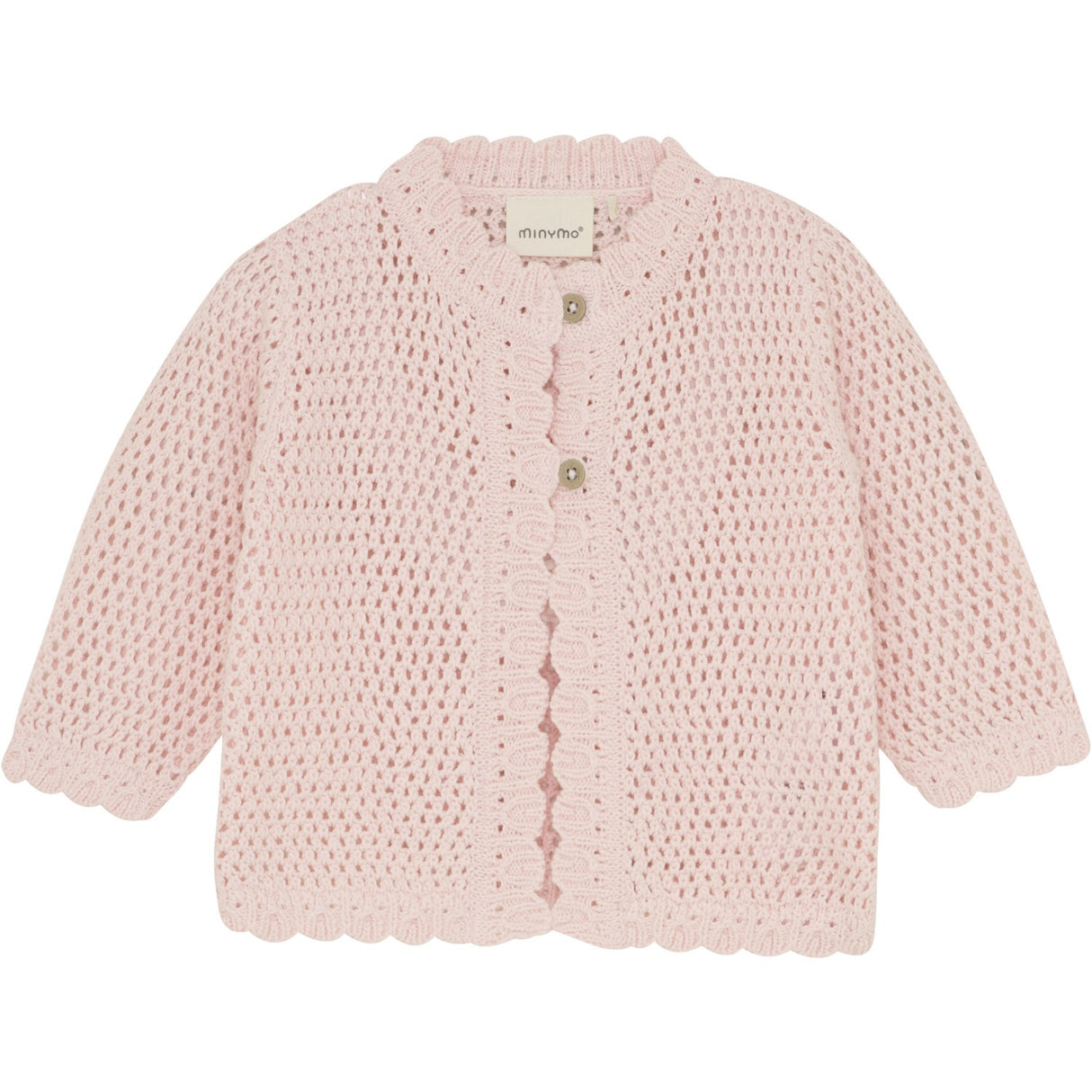 Minymo Pink Dogwood Cardigan Stickad