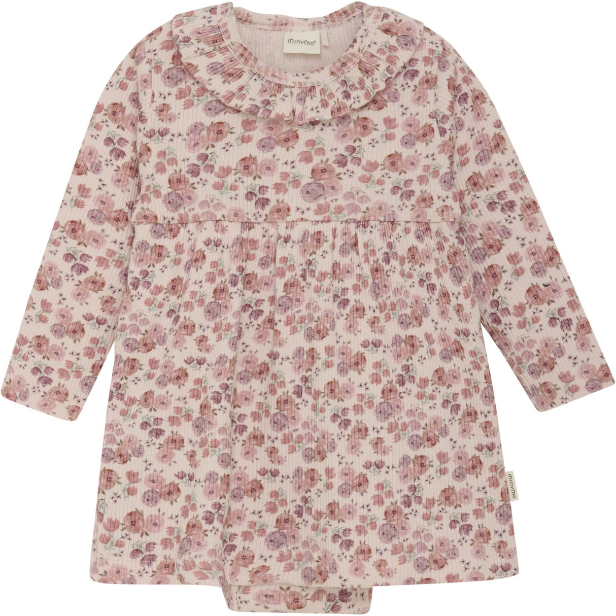 Minymo Peach Whip Klänning AOP Rib