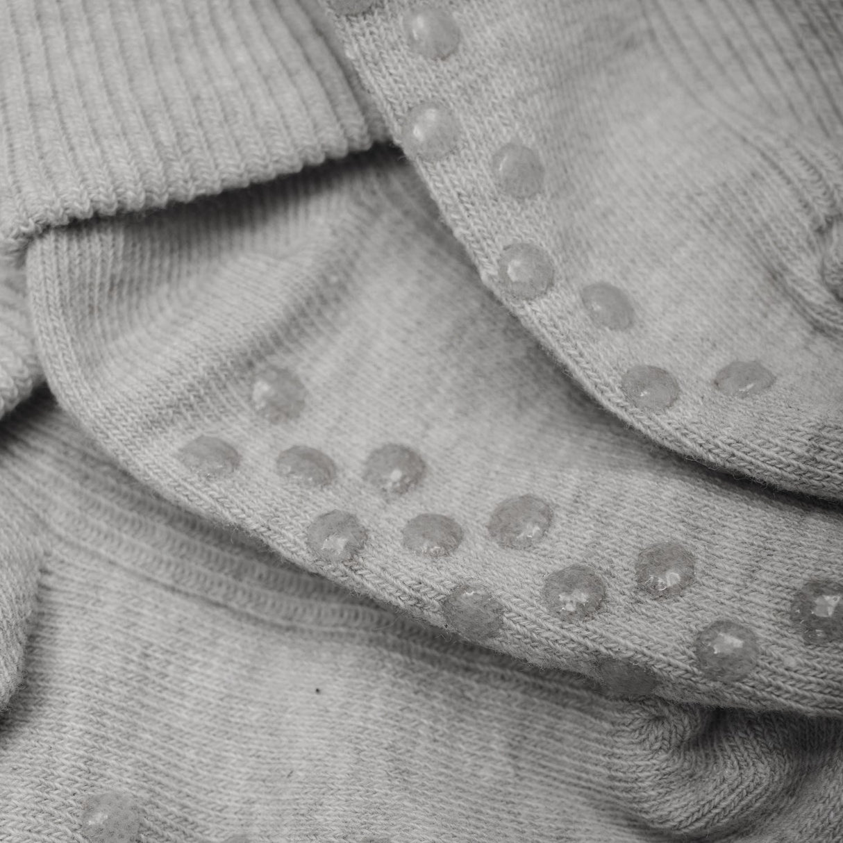 Minymo Light Grey Melange Baby Rib Strumpor 2-Pack