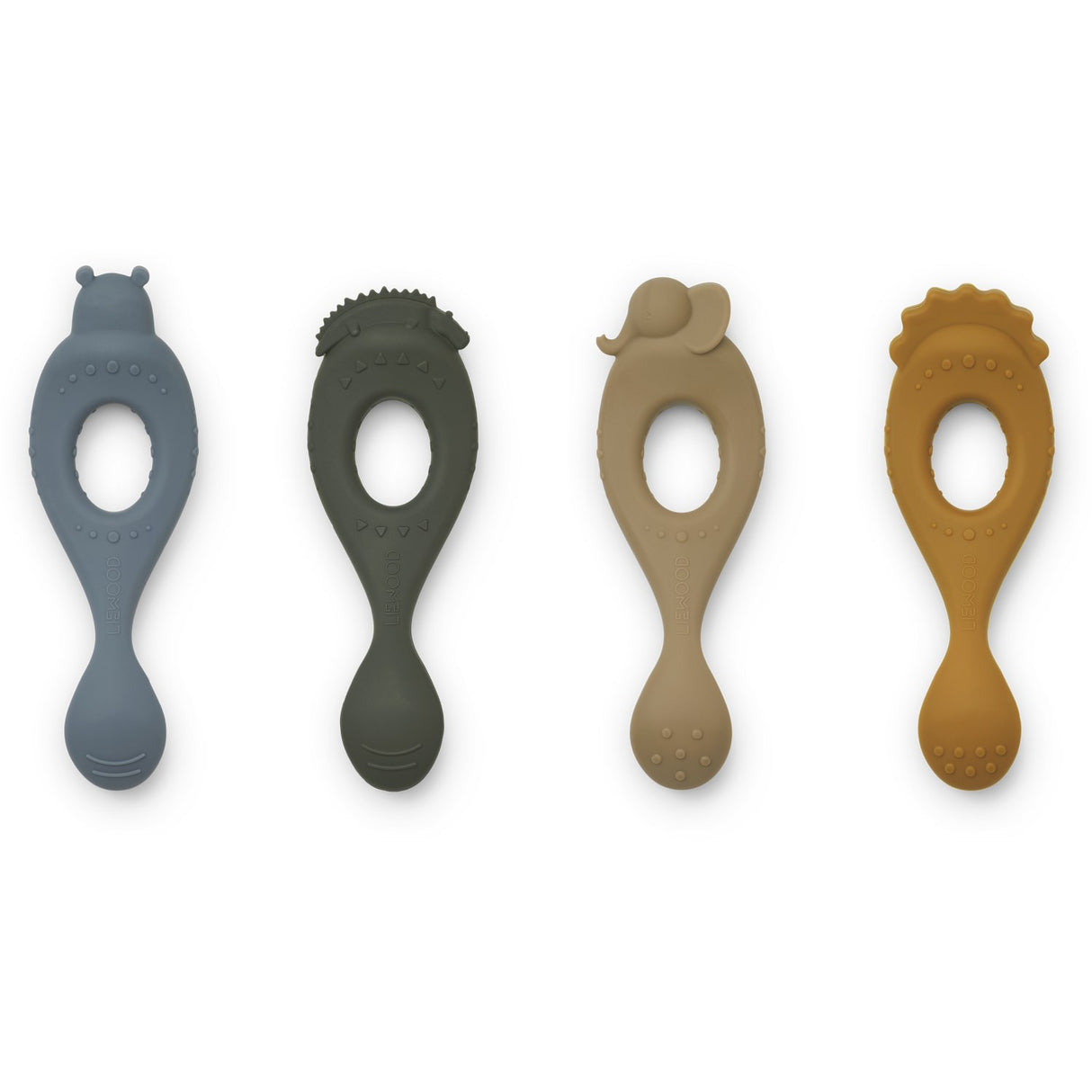 LIEWOOD Safari/Blue Multi Mix Liva Silicone Sked 4-Pack