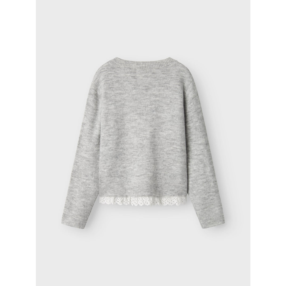 Name It Light Grey Melange Talace Loose Strickad Blus