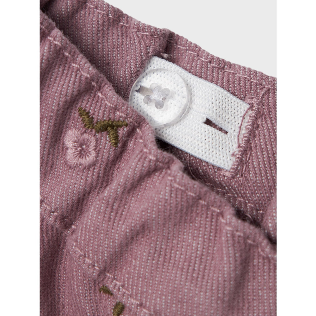 Name It Elderberry Embroidery Rose Loose Twill Byxor