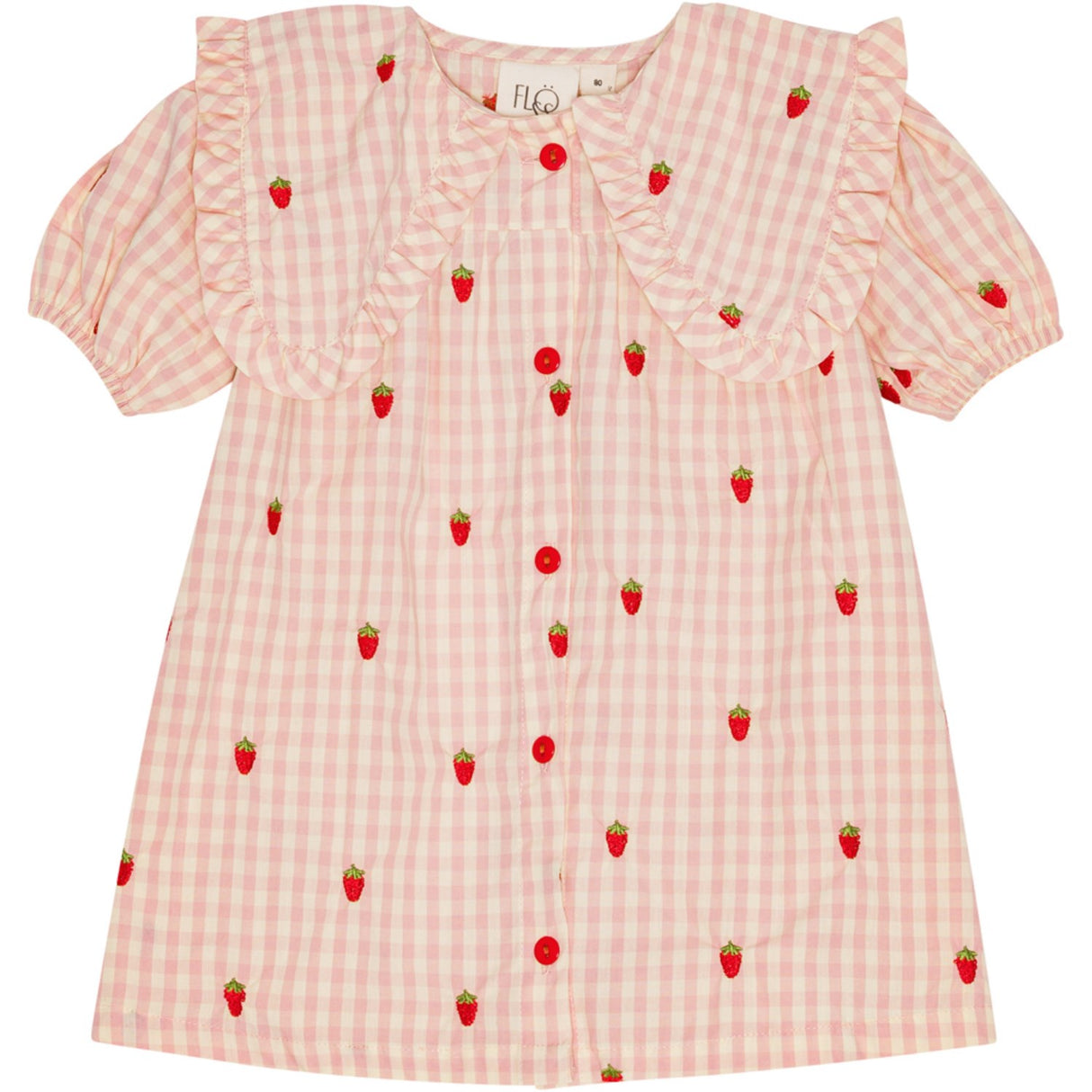 Flöss Rosa Berry Gingham Dolly Klänning