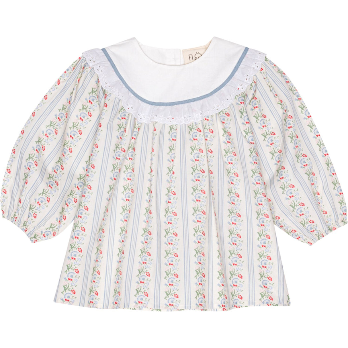 Flöss Soft white/Bright blue Abigail Klänning