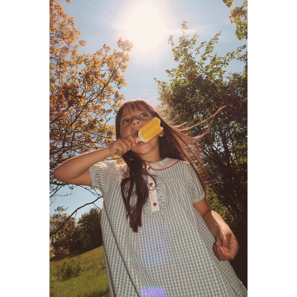 Flöss Blue/Soft White Gingham River Klänning