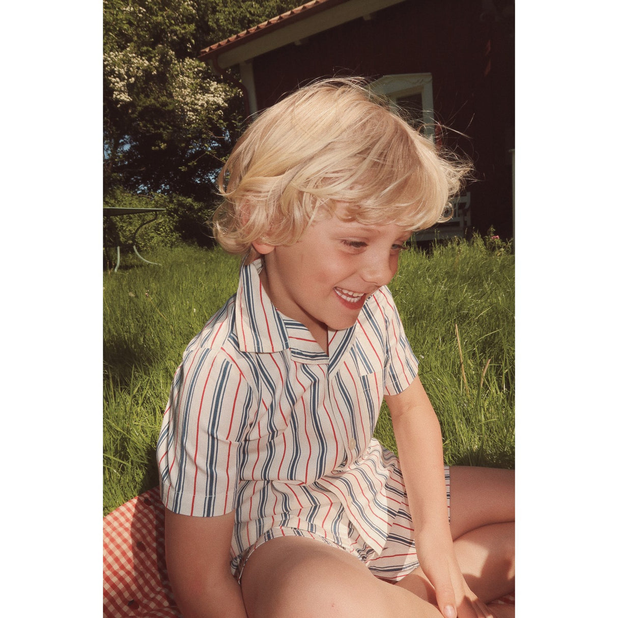 Flöss Red/Blue stripes Miles Skjorta