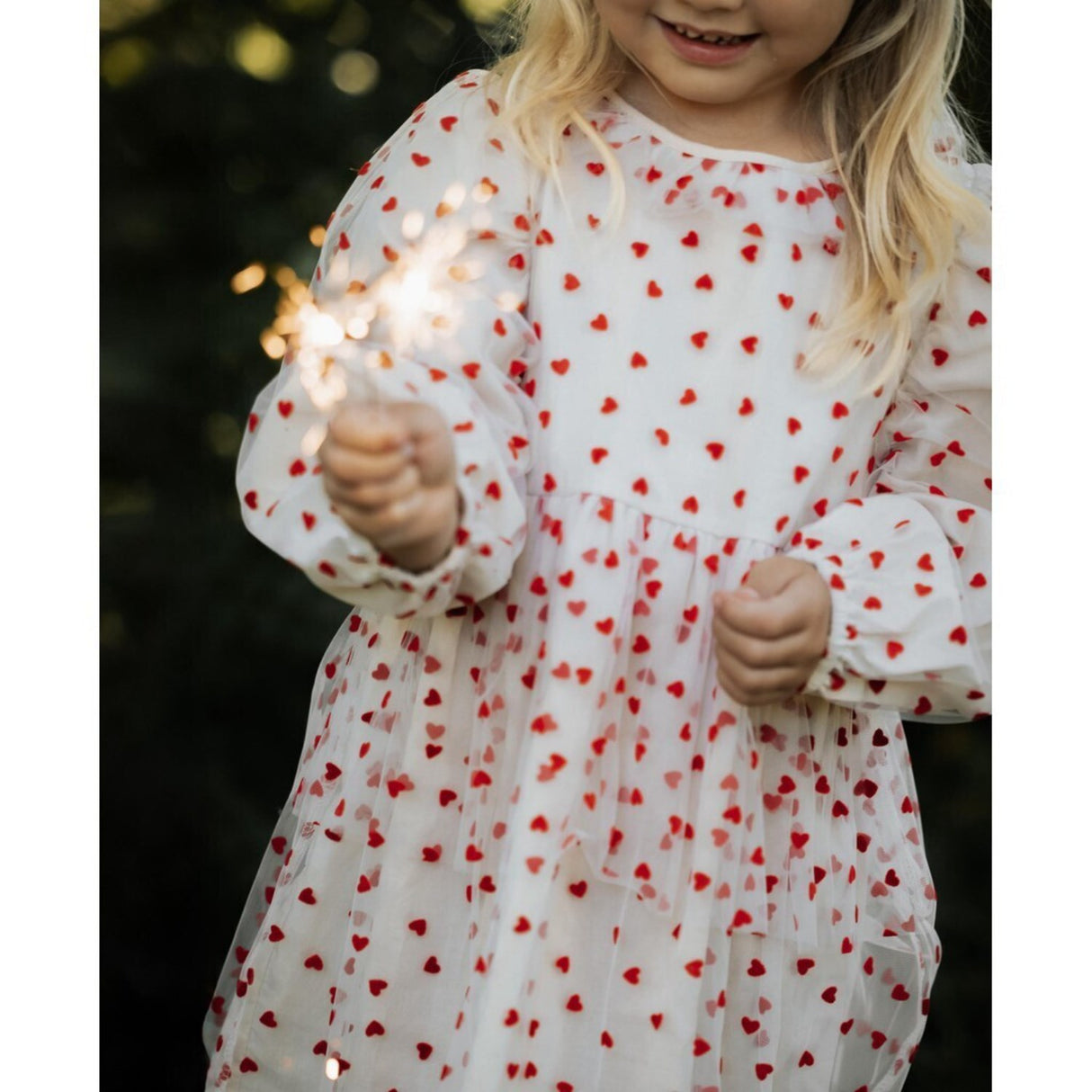 Fliink Sandshell/ Pompeian Röd Tyll Hjärta Klänning