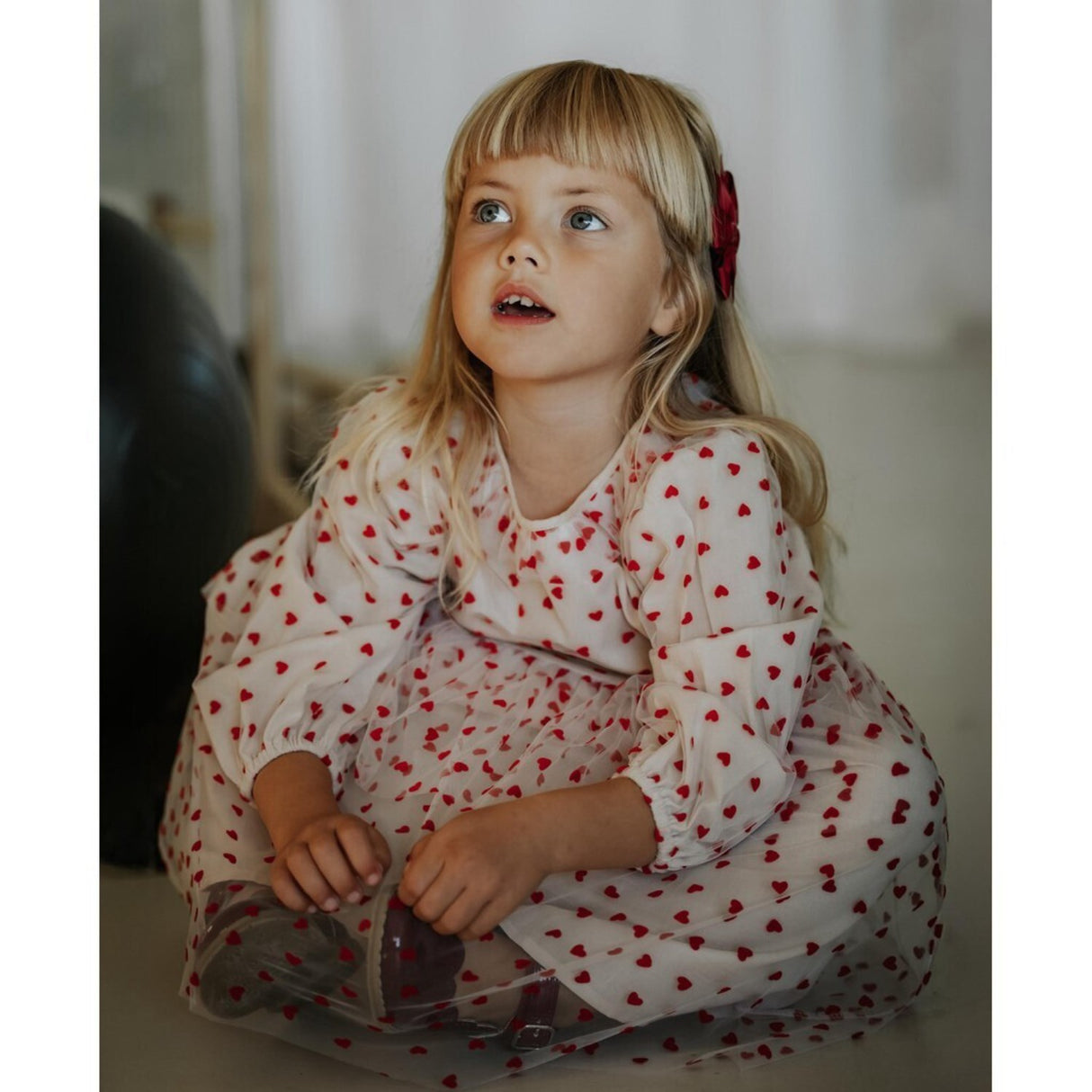 Fliink Sandshell/ Pompeian Röd Tyll Hjärta Klänning