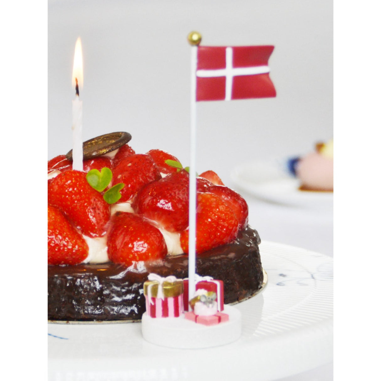 Kids by Friis bordsflagg paket i rosa och rött