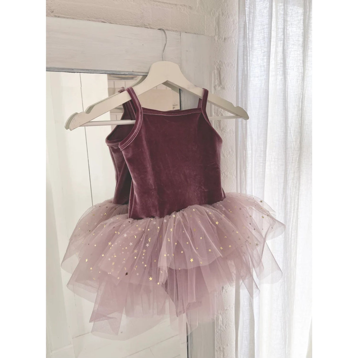 Dolly by Le Petit Tom Velvet Leotard With Tulle Tutu Klänning Dusty Violet
