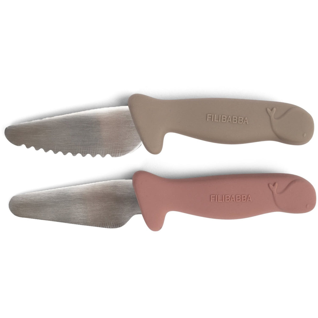 FILIBABBA Knivset för barn - 2-pack - Warm Grey/Rose