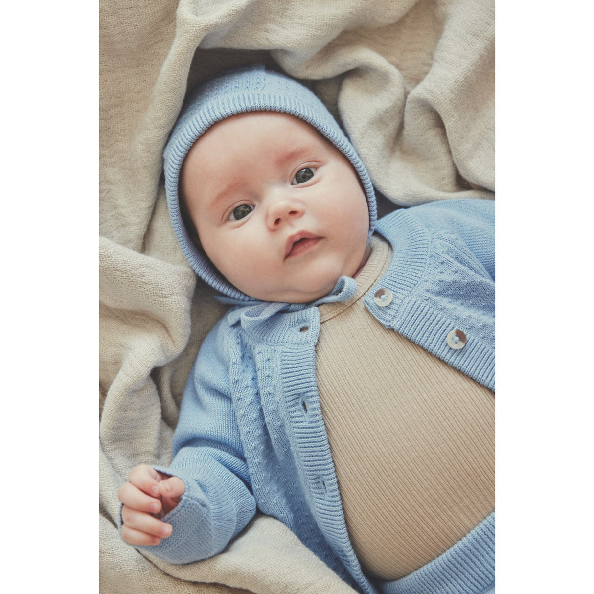 Huttelihut Mjuk Chambray Cardigan Stickad