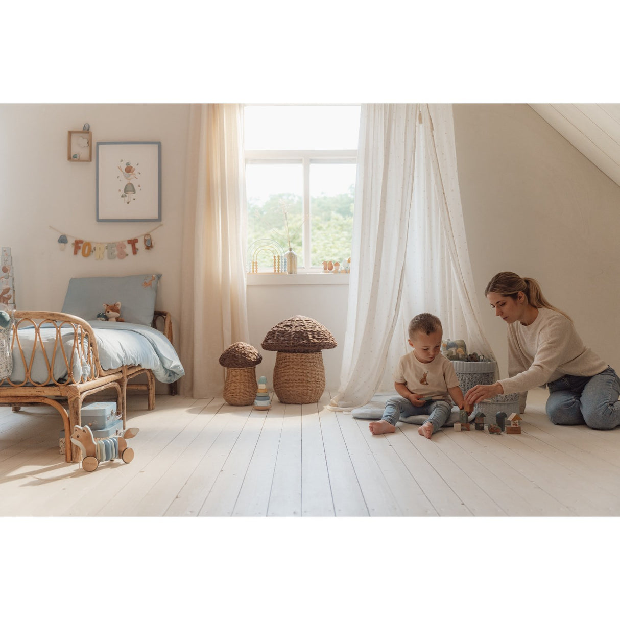 Little Dutch Forest Friends Blue Byggeklodser Trä