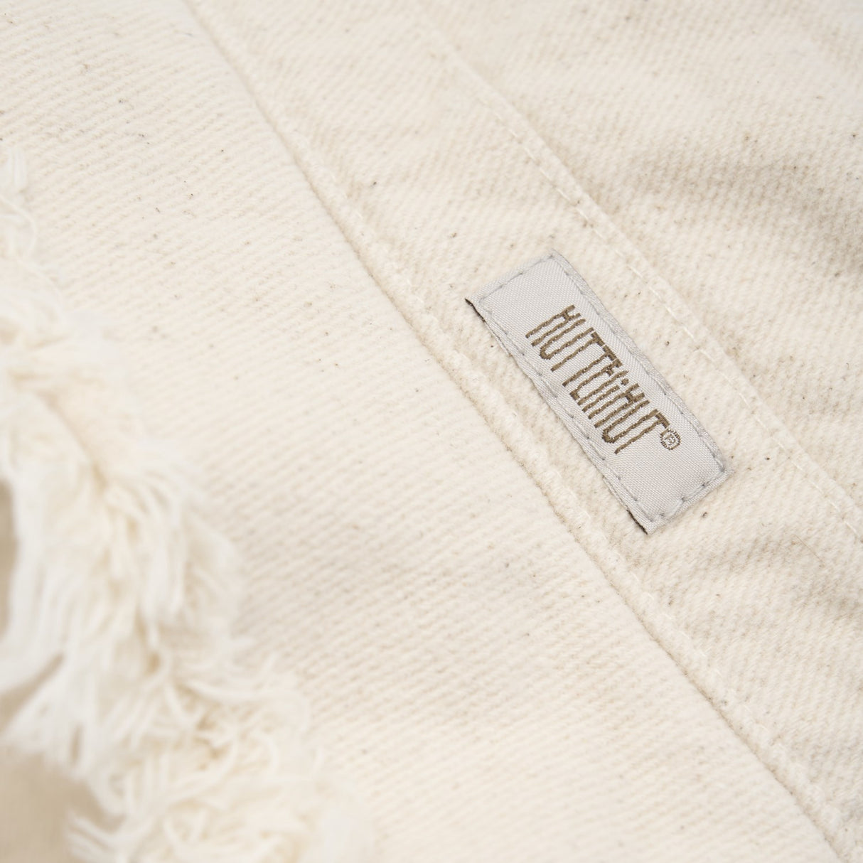 Huttelihut Irish Cream Bucket Hat Linne Denim