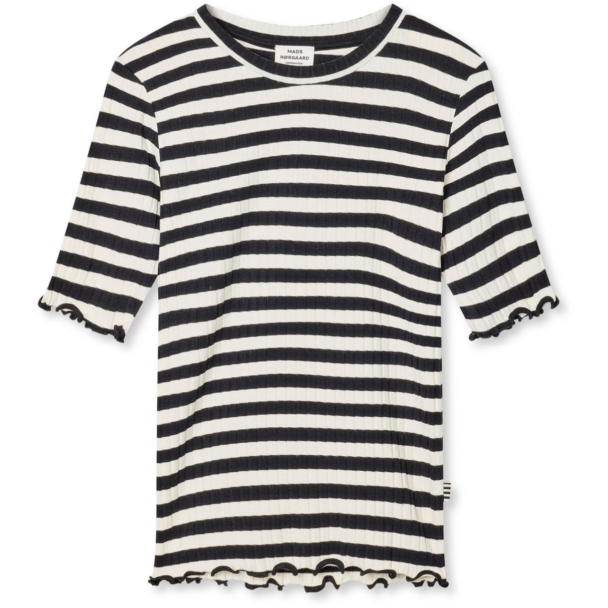 Mads Nørgaard Svart/Vanilj Ice 5X5 Classic Stripe Tuviana Tee