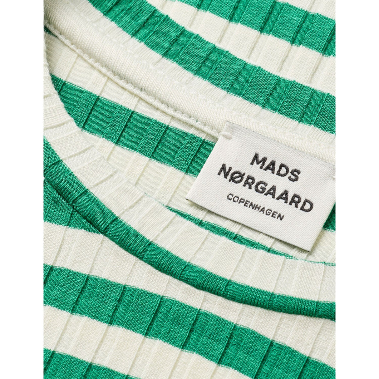 Mads Nørgaard Vanilla Ice/Verdant Green 5X5 Classic Stripe Tuviana Tee