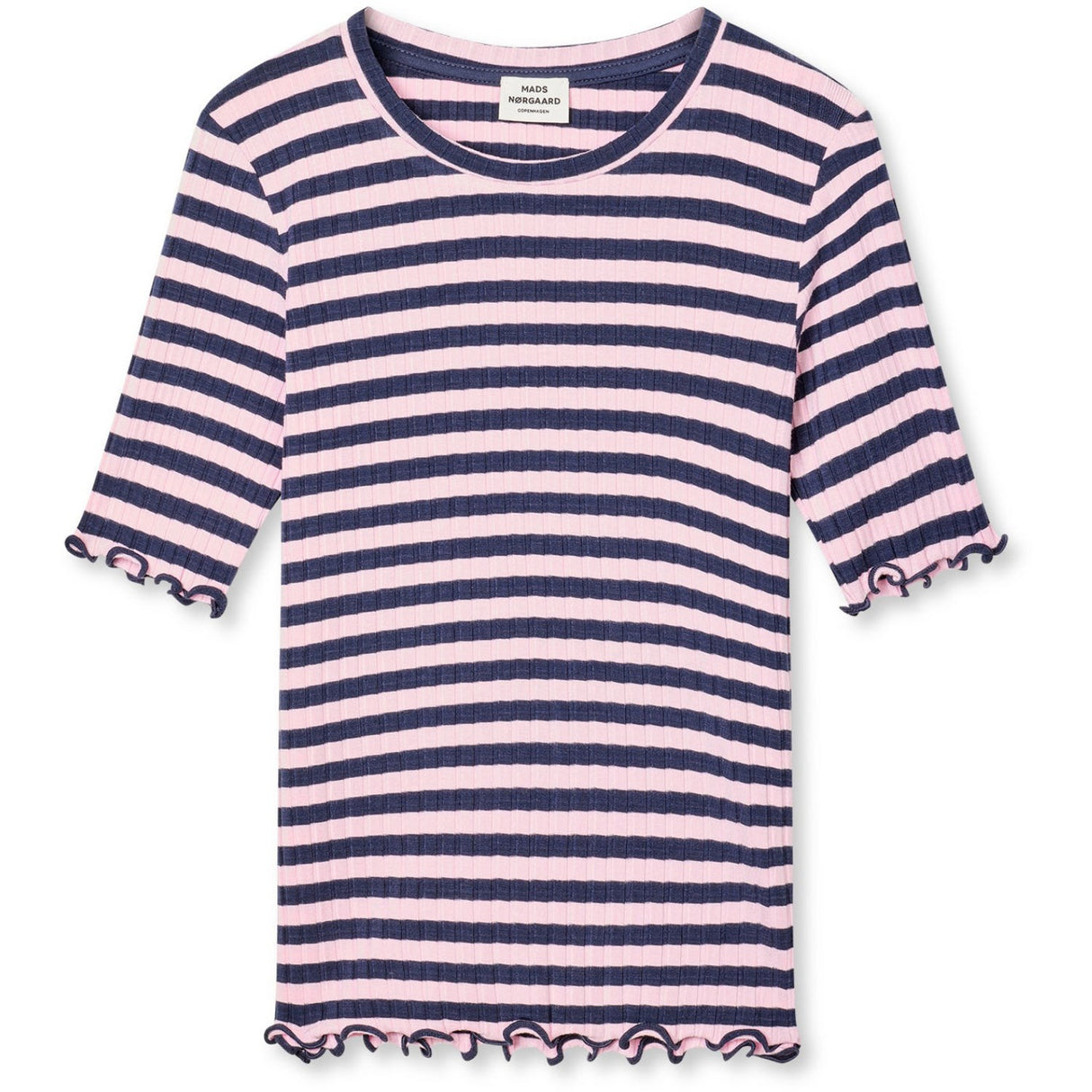 Mads Nørgaard Parisian Night/Parfait Pink 5X5 Classic Stripe Tuviana Tee
