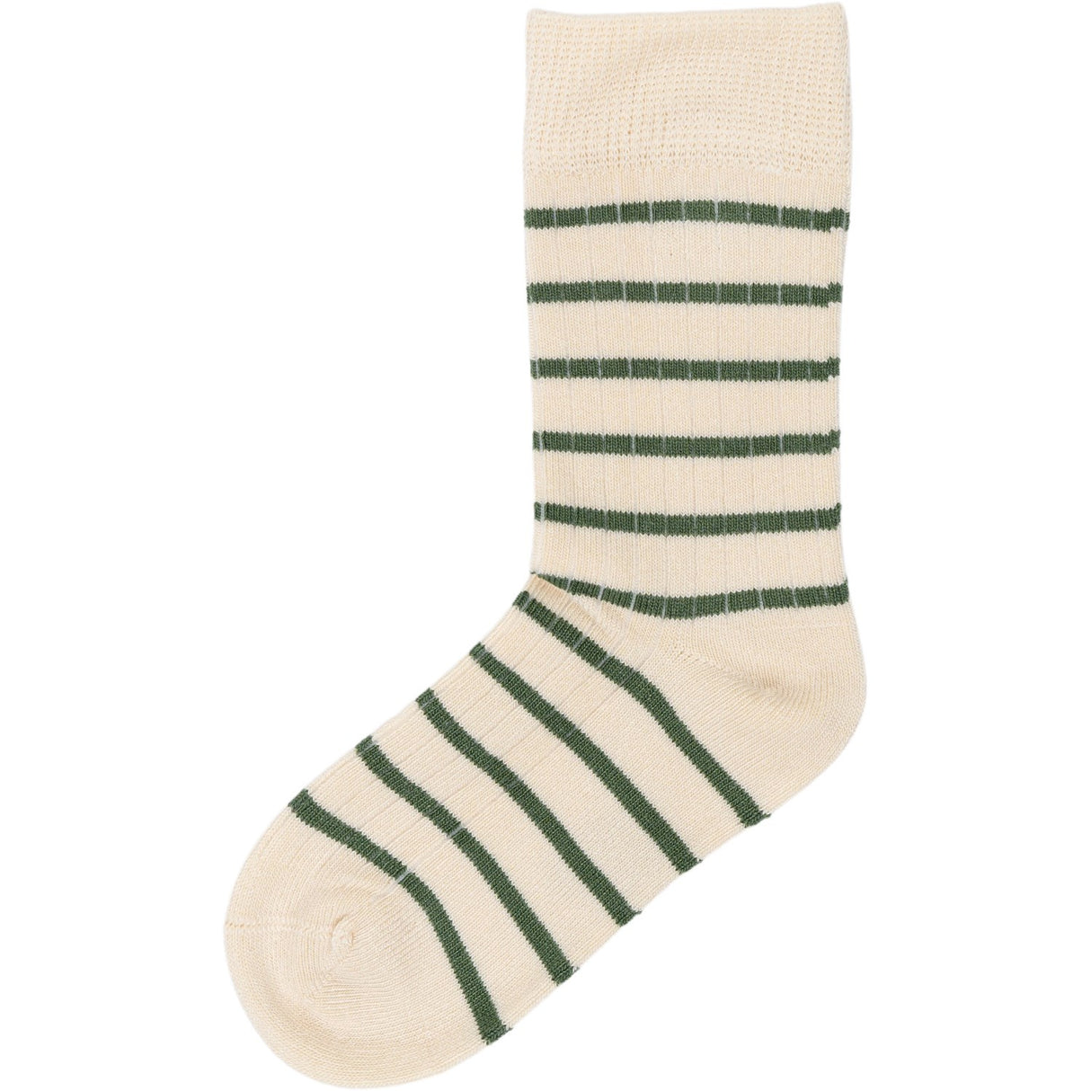 minipop® Emerald Green/Off White Bambu Strumpor Stripe