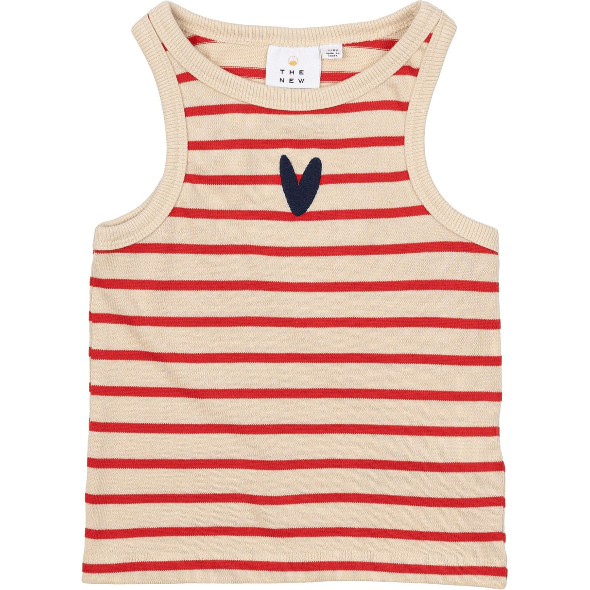 The New Poppy Red Striped Nil Kort Topp