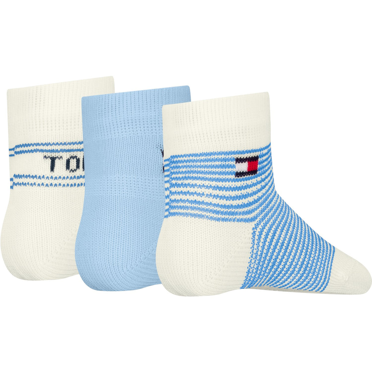 Tommy Hilfiger Light Blue Baby Strumpor 3-Pack Presentförpackning Stripe