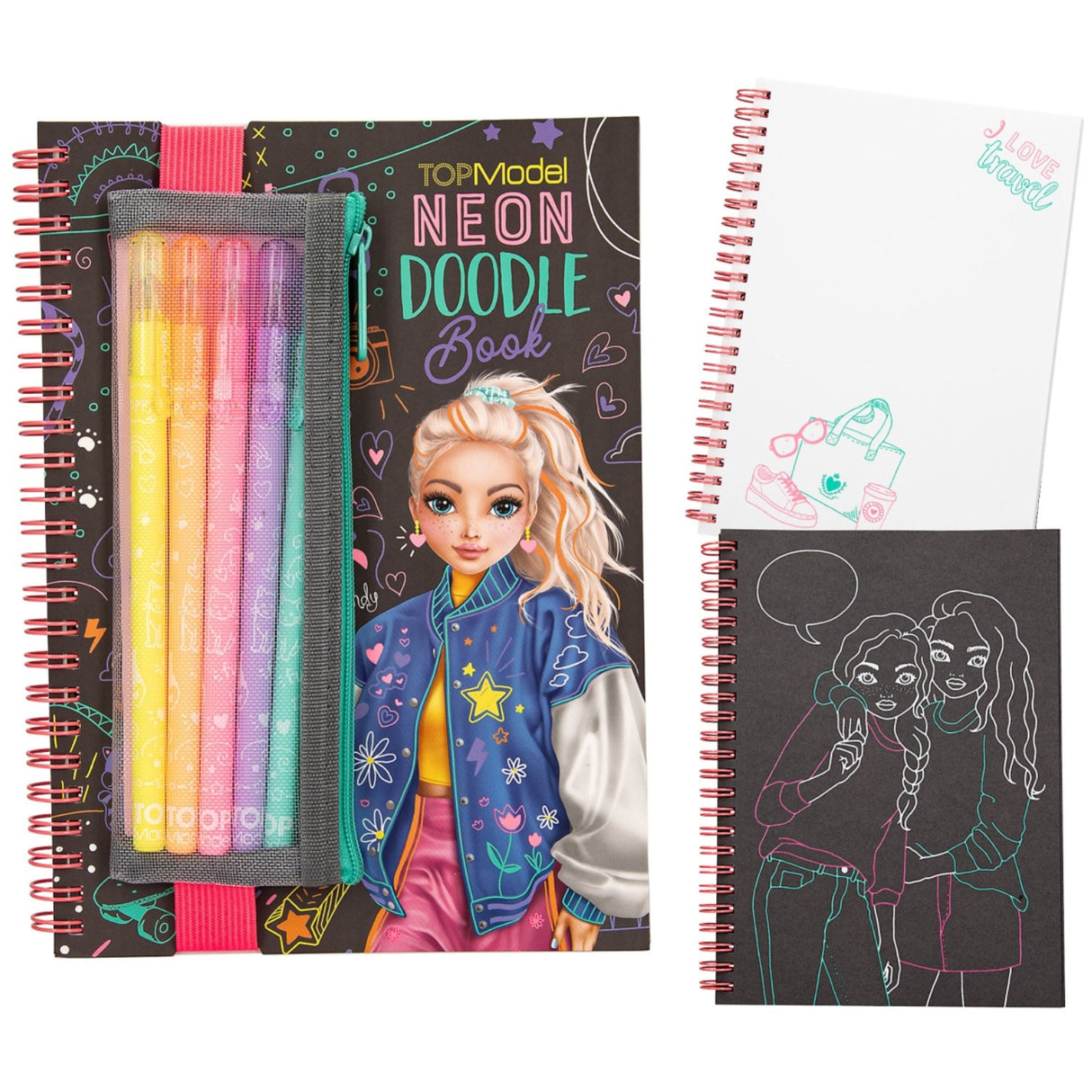 TOPModel Doodle Book w / Neon pennor