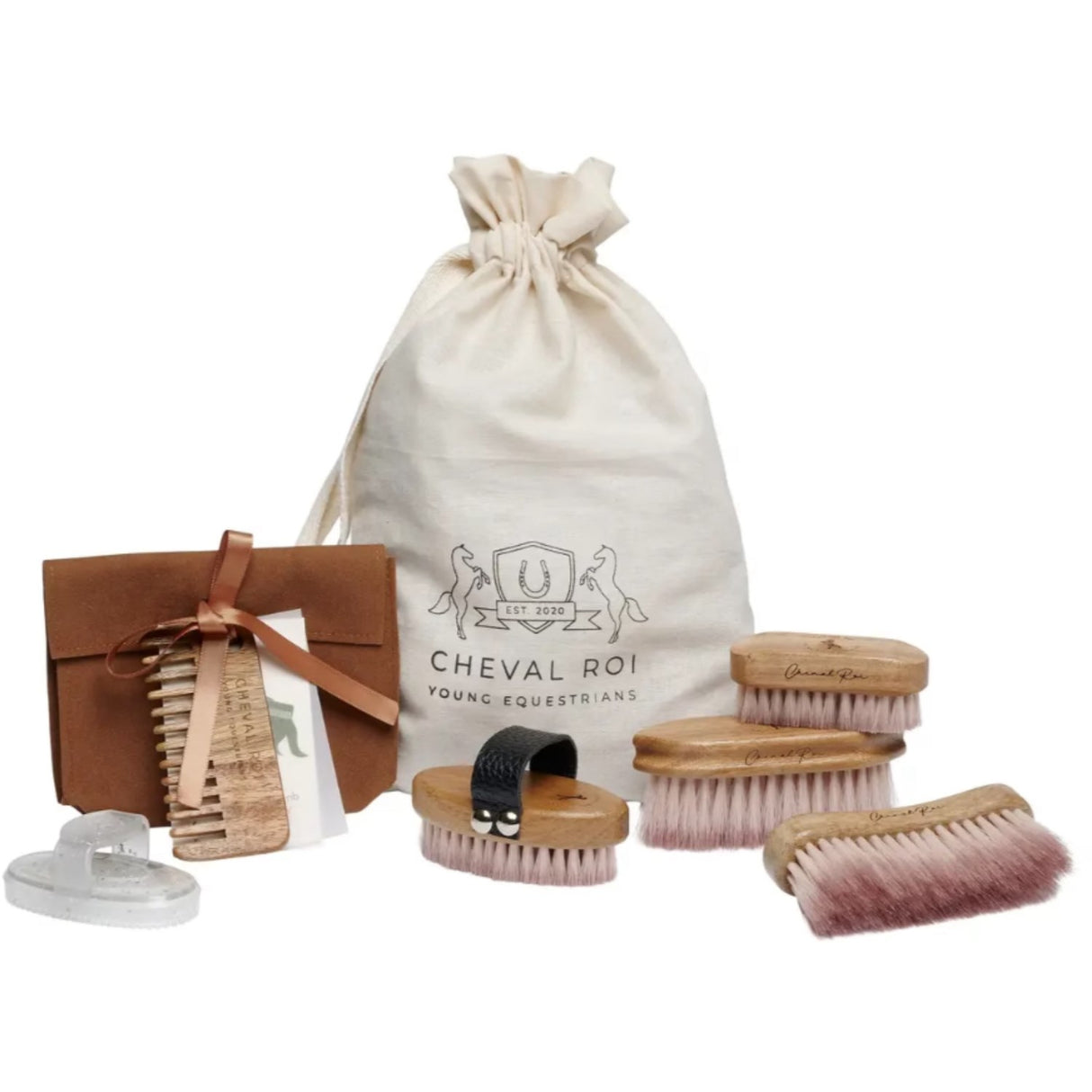 Cheval Roi Käpphäst Grooming Set Vit Regnbåge