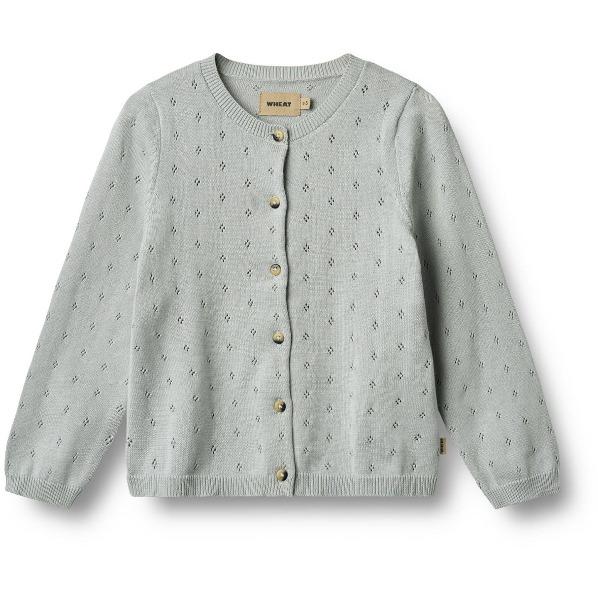 Wheat Soft Blue Stickad Cardigan Maia