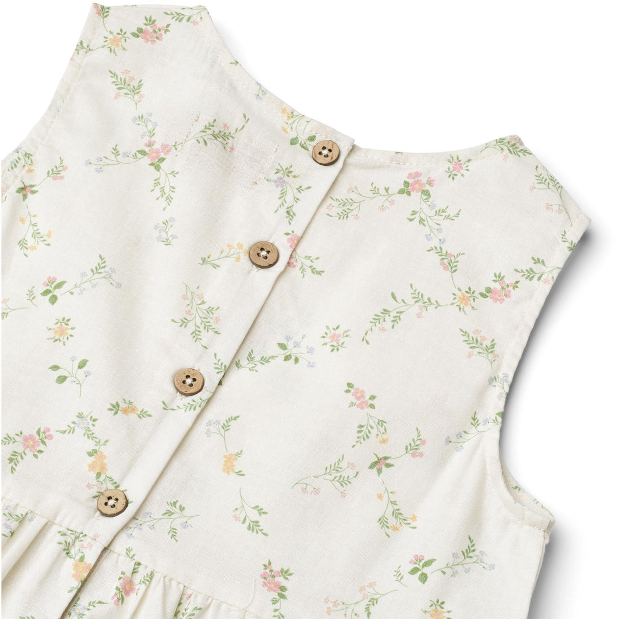 Wheat Ivory Checked Flowers Klänning Luise