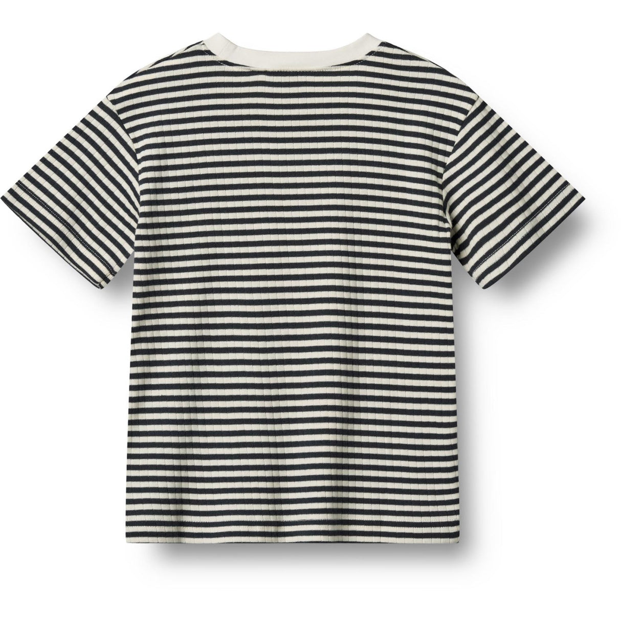 Wheat Navy Rib Stripe T-Skjorta S/S Fabian
