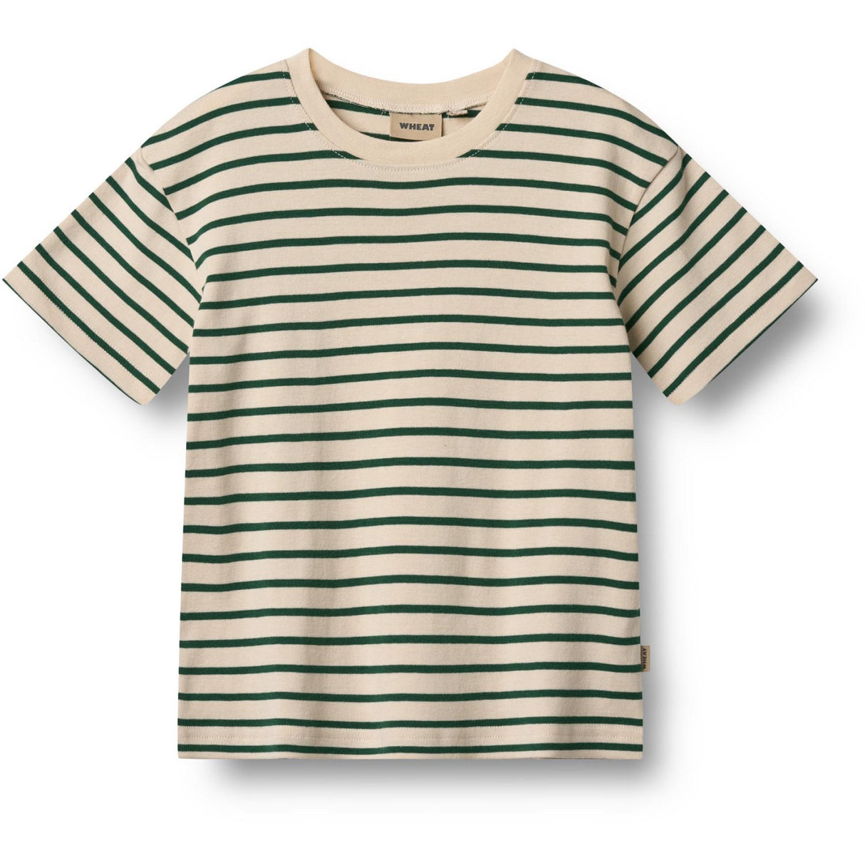 Wheat Green Stripe T-Skjorta S/S Fabian