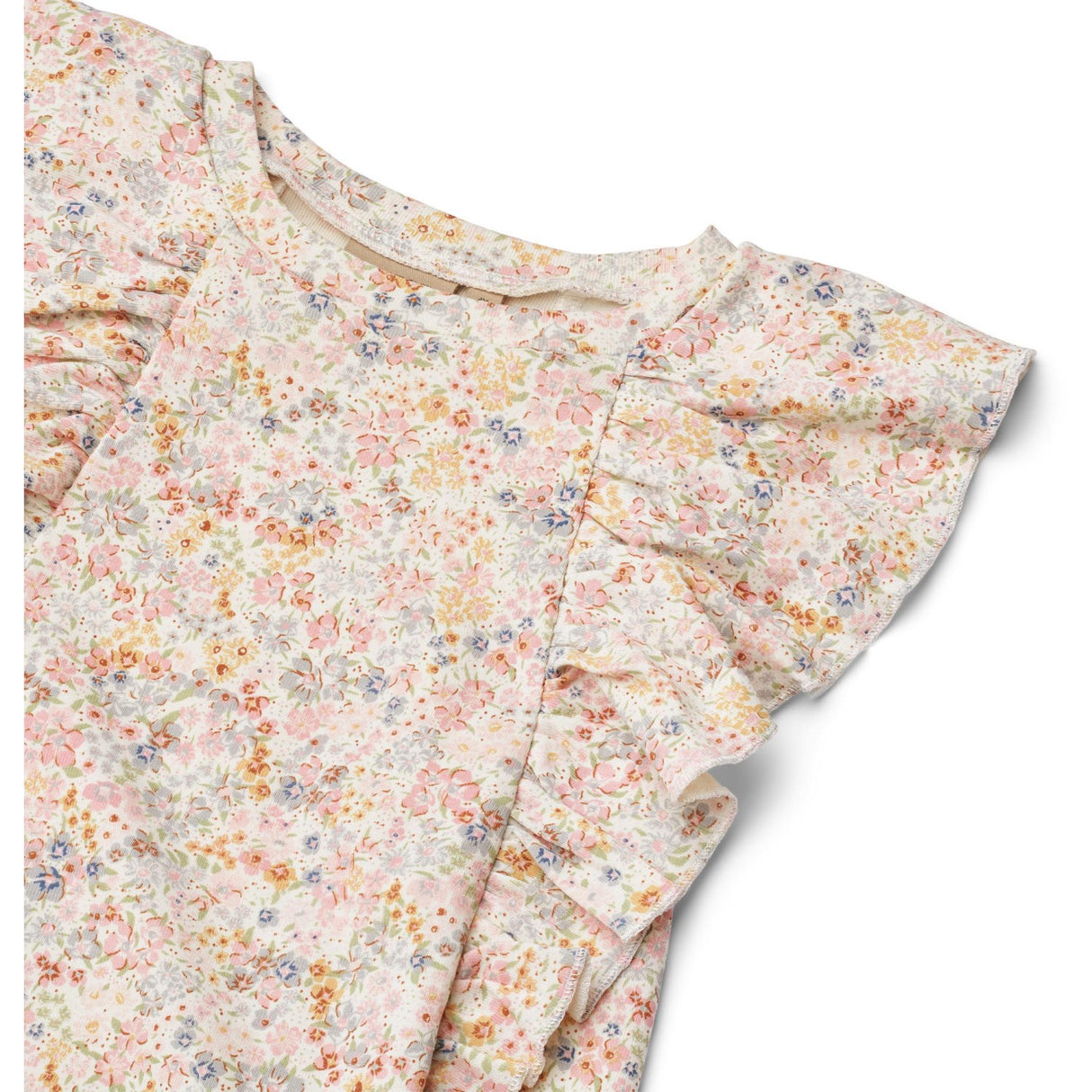 Wheat Bright Flowers Jersey Klänning Ruffle Shirley
