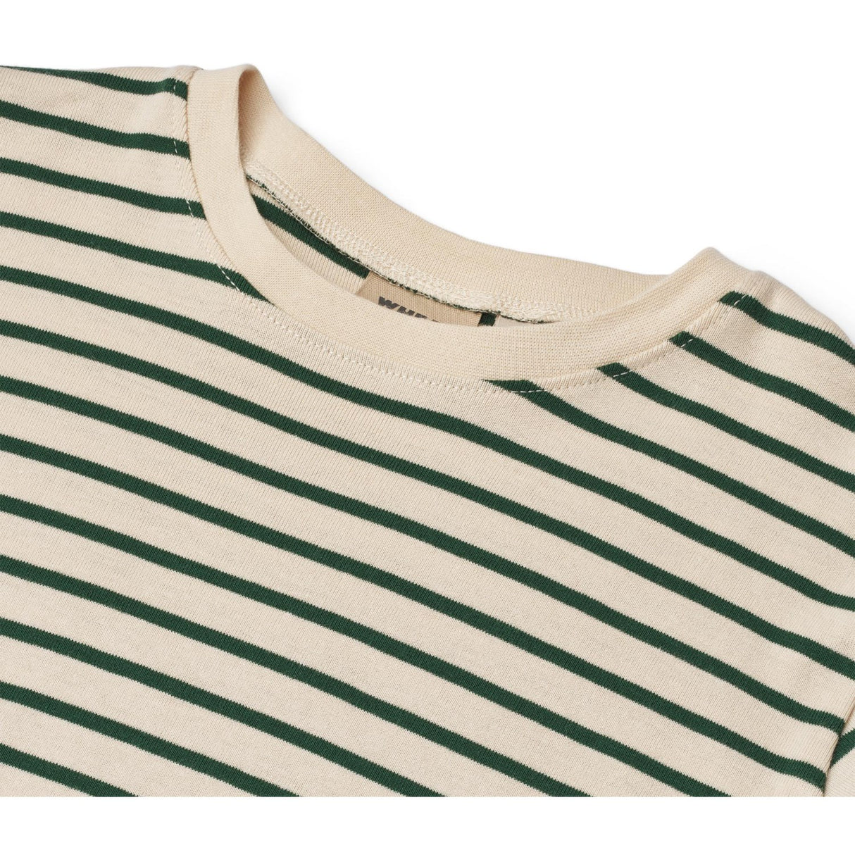 Wheat Green Stripe T-Skjorta S/S Fabian