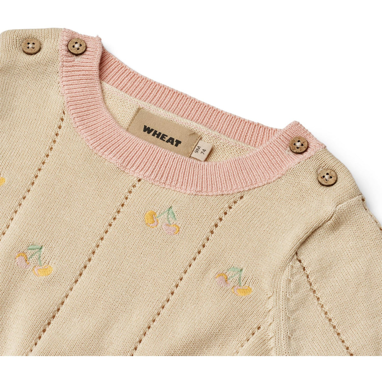 Wheat Sandshell Stickad Topp S/S Malvina