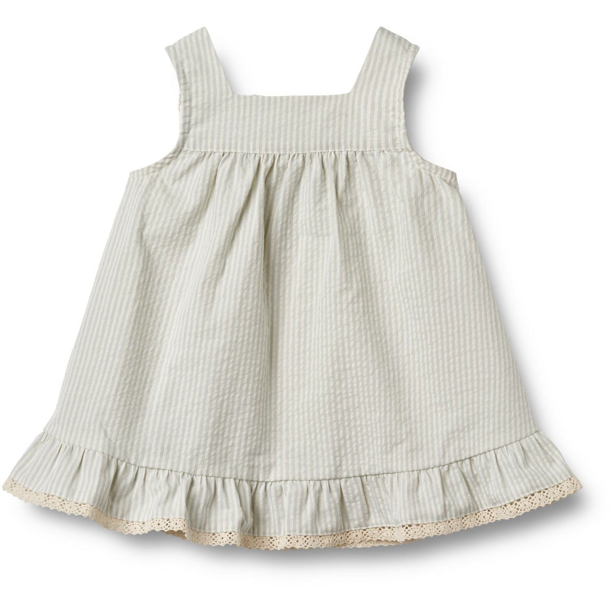 Wheat Summer Blue Stripe Klänning Ruffle Ayla