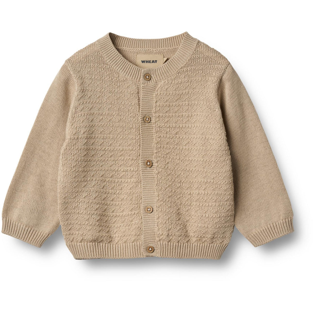 Wheat Soft Sand Stickad Cardigan Bjørn
