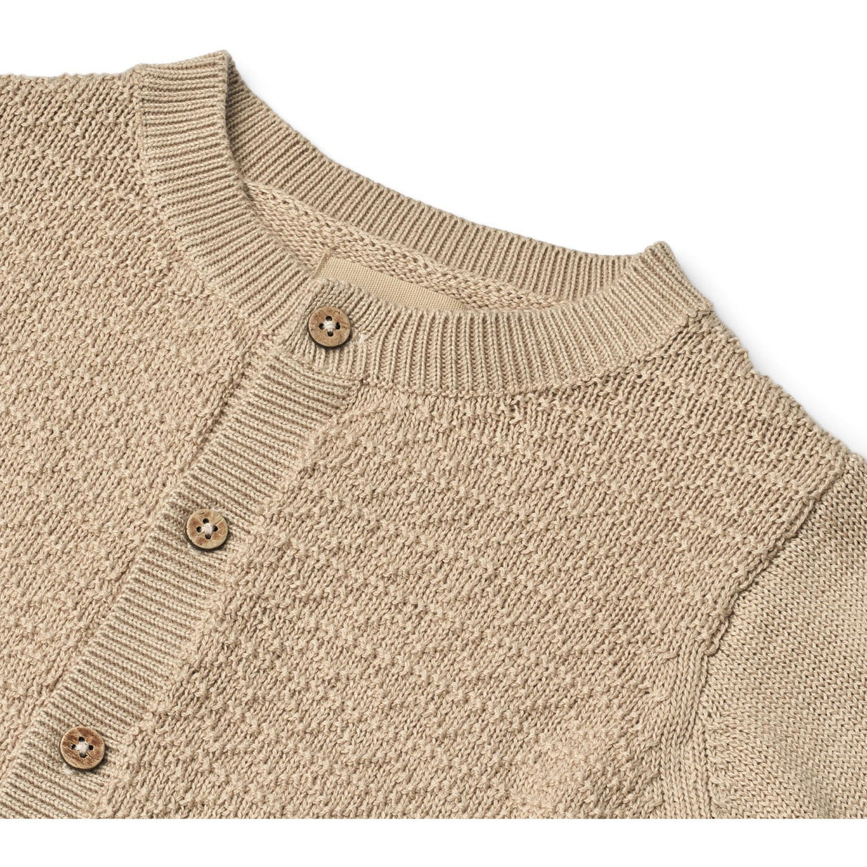 Wheat Soft Sand Stickad Cardigan Bjørn