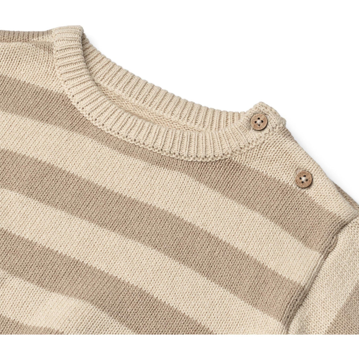 Wheat Beige Stripe Stickad Pullover Morgan