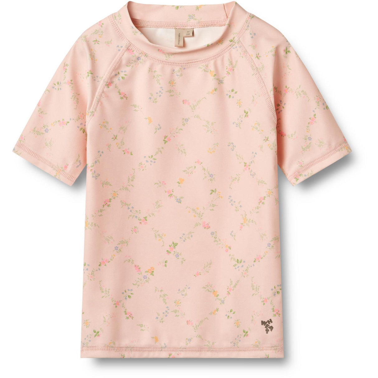 Wheat Powder Checked Flowers Swim T-Skjorta S/S Jackie