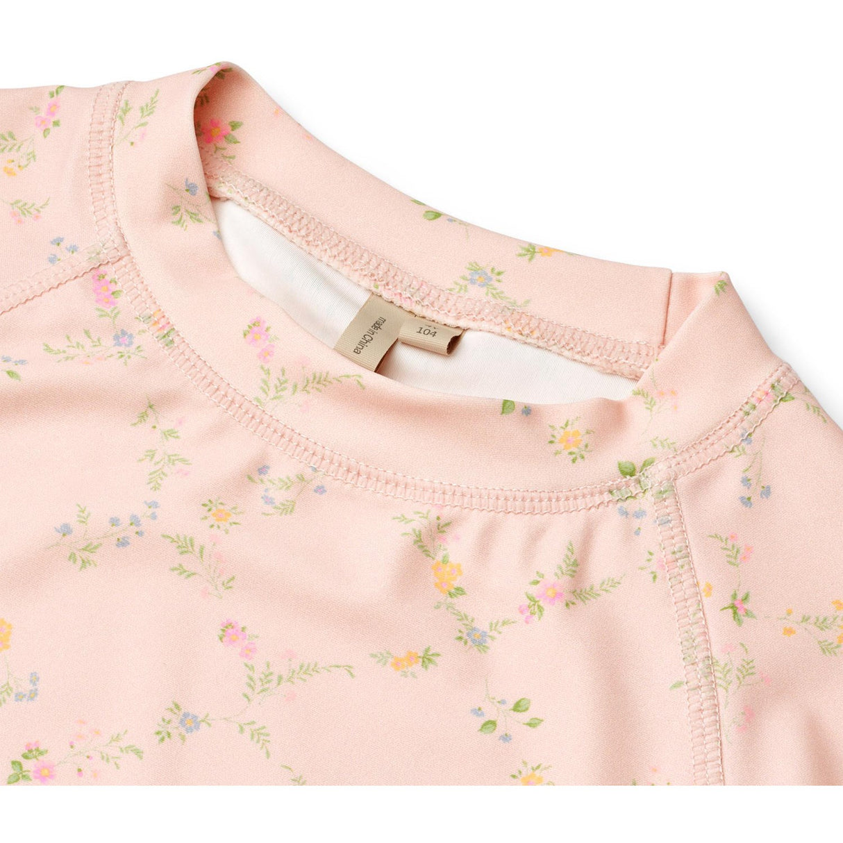 Wheat Powder Checked Flowers Swim T-Skjorta S/S Jackie